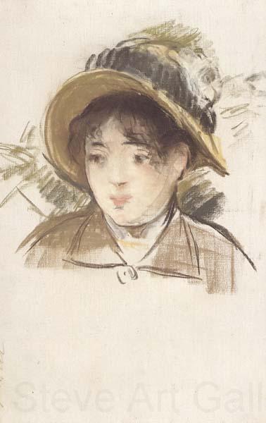 Edouard Manet Jeune fille en chapeau d'ete (mk40) Spain oil painting art